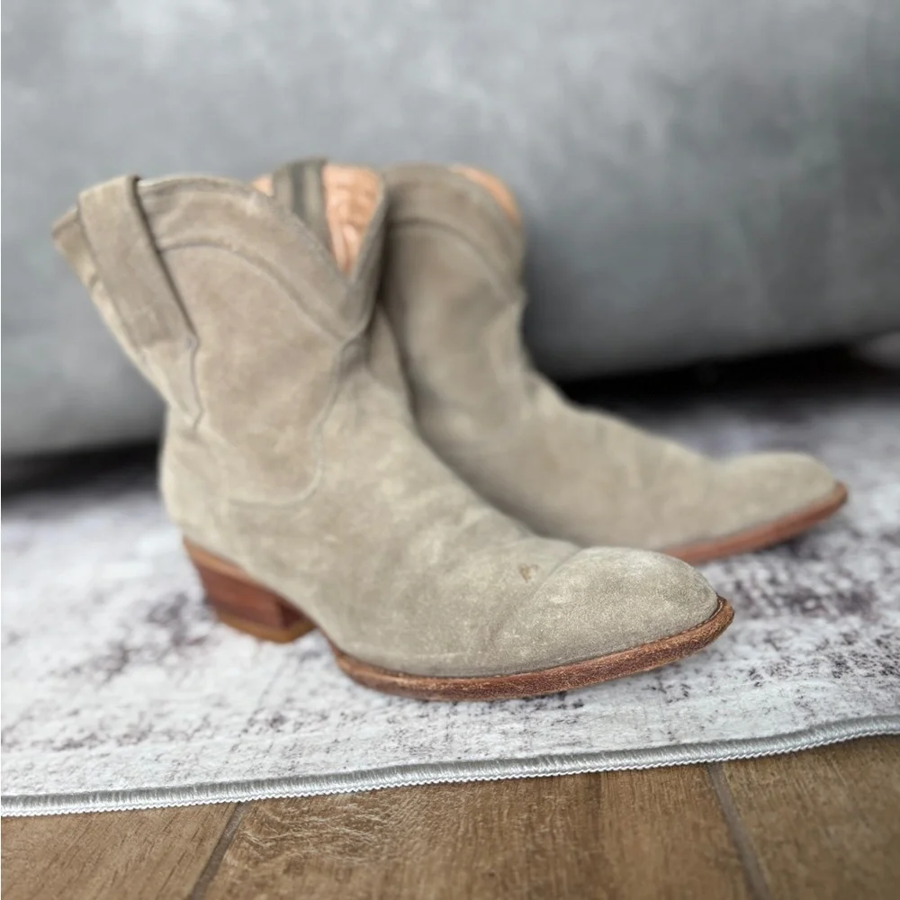 Tecovas Lucy Women's Grey Suede Ankle Boots 9.5 - Picture 4 of 11